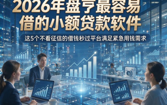 2026年盘点最容易借的小额贷款软件，这5个不看征信的借钱秒过平台满足紧急用钱需求
