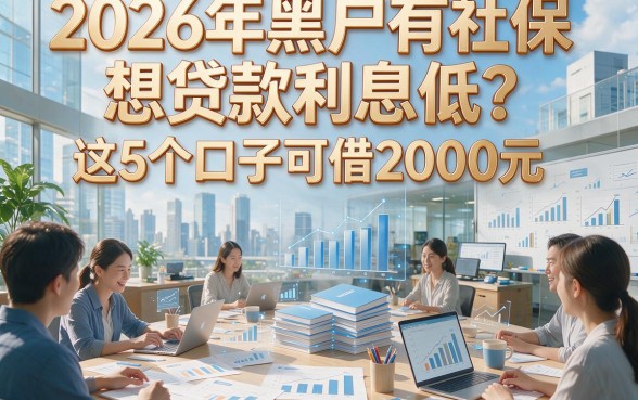 2026年黑户有社保想贷款利息低？这5个口子可借2000元！