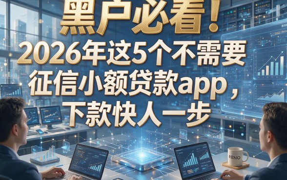 黑户必看！2026年这5个不需要征信小额贷款app，下款快人一步！
