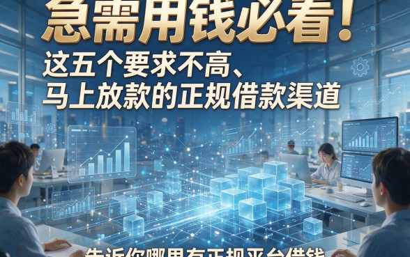 急需用钱必看！这五个要求不高、马上放款的正规借款渠道，告诉你哪里有正规平台借钱