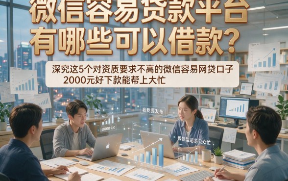微信容易贷款平台有哪些可以借款？深究这5个对资质要求不高的微信容易网贷口子，2000元好下款能帮上大忙