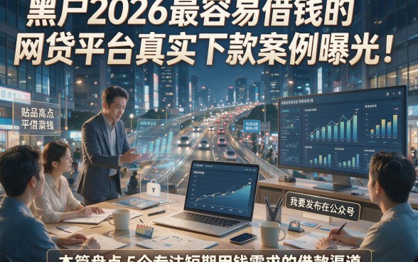 黑户2026最容易借钱的网贷平台真实下款案例曝光！本篇盘点5个专注短期用钱需求的借款渠道
