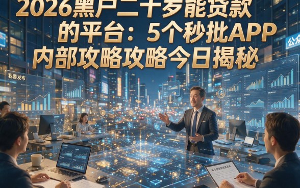 2026黑户二十岁能贷款的平台：5个秒批APP内部攻略今日揭秘！