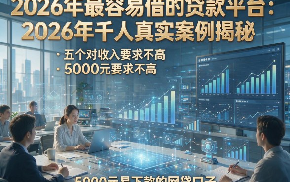 2026年最容易借的贷款平台：2026年千人真实案例揭秘五个对收入要求不高、5000元易下款的网贷口子
