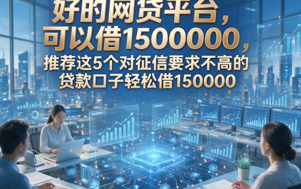 好的网贷平台可以借150000，推荐这5个对征信要求不高的贷款口子轻松借150000