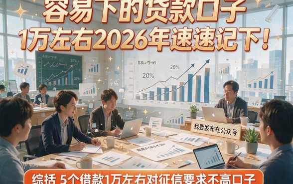容易下的贷款口子1万左右2026年速速记下！综括5个借款1万左右对征信要求不高口子