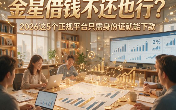 金星借钱不还也行？2026这5个正规平台只需身份证就能下款