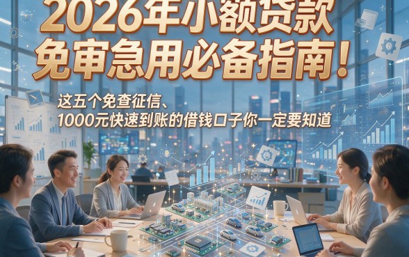 2026年小额贷款免审急用必备指南！这五个免查征信、1000元快速到账的借钱口子你一定要知道
