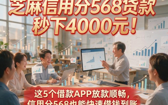 芝麻信用分568贷款秒下4000元！这5个借款APP放款顺畅，信用分568也能快速借钱到账