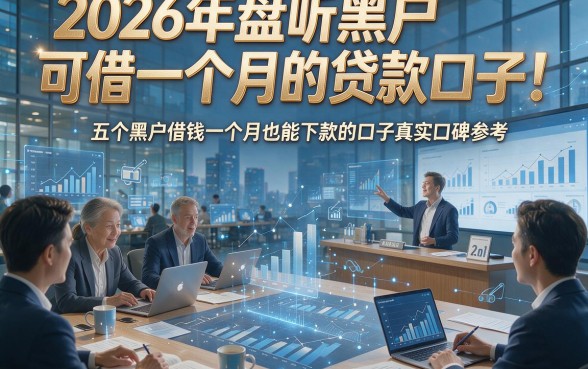 2026年盘点黑户可借一个月的贷款口子，五个黑户借钱一个月也能下款的口子真实口碑参考