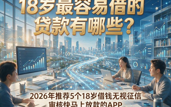 18岁最容易借的贷款有哪些？2026年推荐5个18岁借钱无视征信、审核快马上放款的APP
