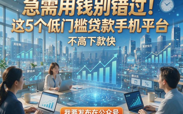 急需用钱别错过！这5个低门槛贷款手机平台，要求不高下款快