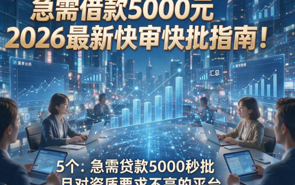 急需借款5000元2026最新快审快批指南！汇总5个急需贷款5000秒批且对资质要求不高的平台