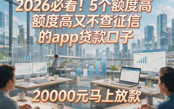 2026必看！5个额度高又不查征信的app贷款口子，20000元马上放款！