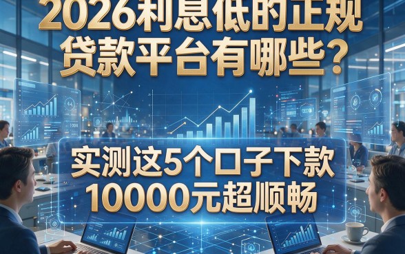 2026利息低的正规贷款平台有哪些？实测这5个口子下款10000元超顺畅