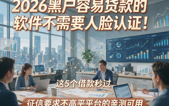 2026黑户容易贷款的软件不需要人脸认证！这5个借款秒过、征信要求不高平台亲测可用