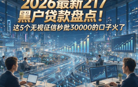 2026最新217黑户贷款盘点！这5个无视征信秒批30000的口子火了