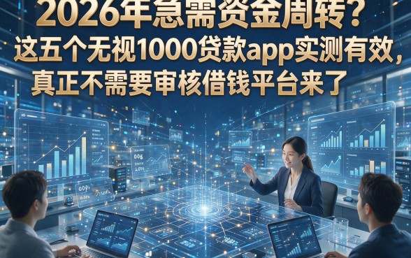 2026年急需资金周转？这五个无视1000贷款app实测有效，真正不需要审核借钱平台来了！