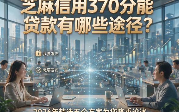 芝麻信用370分能贷款有哪些途径？2026年精选五个方案为您隆重论述！