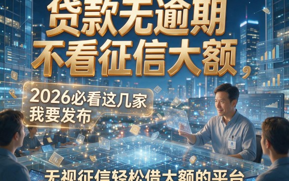 贷款无逾期不看征信大额，2026必看这几家无视征信轻松借大额的平台