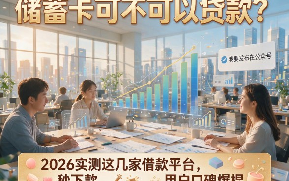 储蓄卡可不可以贷款？2026实测这几家借款平台秒下款，用户口碑爆棚