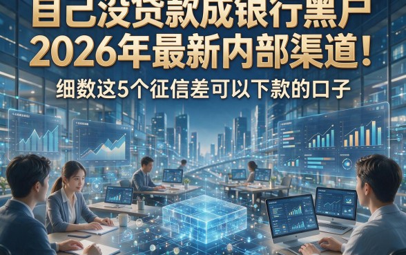 自己没贷款成银行黑户2026年最新内部渠道！细数这5个征信差可以下款的口子