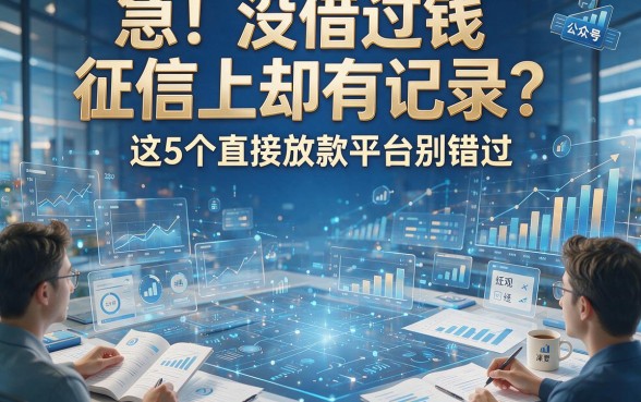 急！没借过钱征信上却有记录？这5个直接放款平台别错过