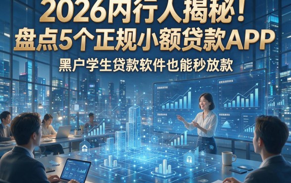 2026内行人揭秘！盘点5个正规小额贷款APP，黑户学生贷款软件也能秒放款