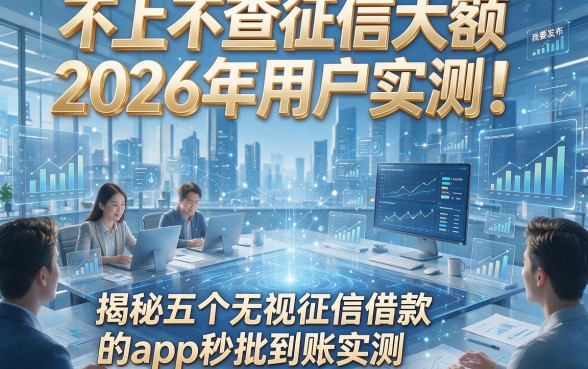 不上不查征信大额2026年用户实测！揭秘五个无视征信借款的app秒批到账实测