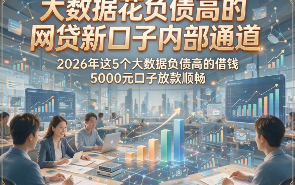 大数据花负债高的网贷新口子内部通道，2026年这5个大数据负债高的借钱5000元口子放款顺畅