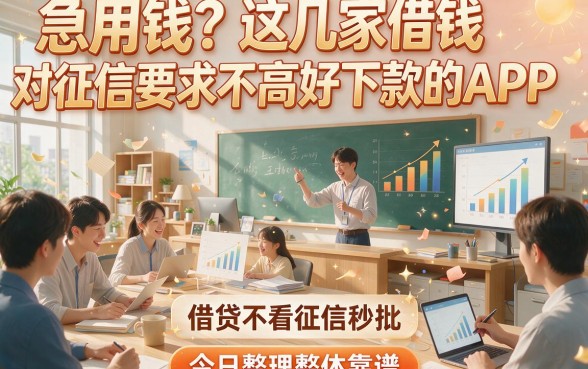 急用钱？这几家借钱对征信要求不高好下款的APP，借贷不看征信秒批，今日整理整体靠谱！
