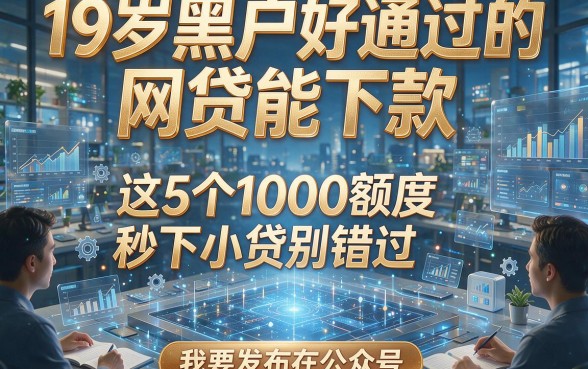 19岁黑户好通过的网贷能下款，这5个1000额度秒下小贷别错过