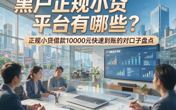 黑户正规小贷平台有哪些？这5个适配临时周转，正规小贷借款10000元快速到账的对口子盘点