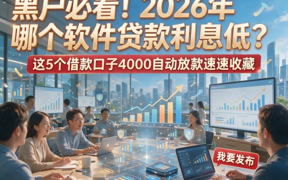 黑户必看！2026年哪个软件贷款利息低？这5个借款口子4000自动放款速速收藏