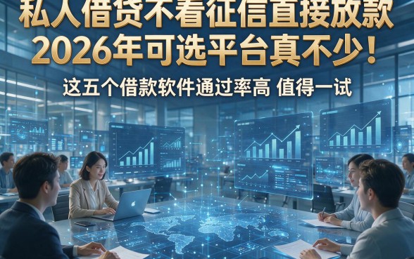 私人借贷不看征信直接放款2026年可选平台真不少！这五个借款软件通过率高值得一试！