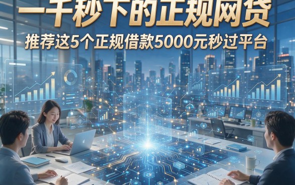 一千秒下的正规网贷，推荐这5个正规借款5000元秒过平台