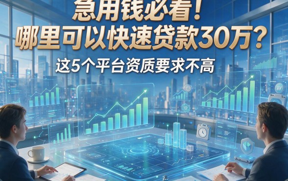 急用钱必看！哪里可以快速贷款30万？这5个平台资质要求不高
