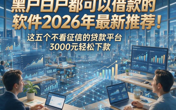黑户白户都可以借款的软件2026年最新推荐！这五个不看征信的贷款平台3000元轻松下款