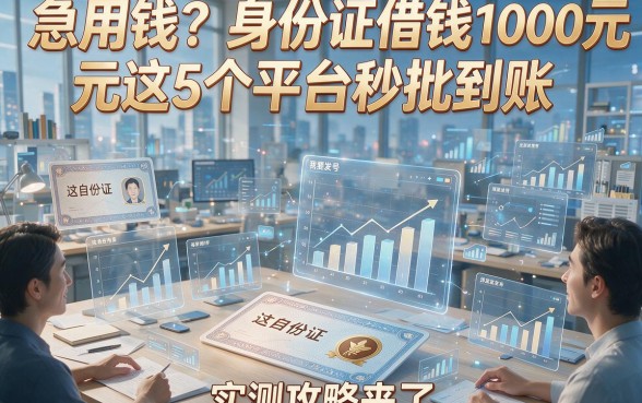 急用钱？身份证借钱1000元这5个平台秒批到账，实测攻略来了！