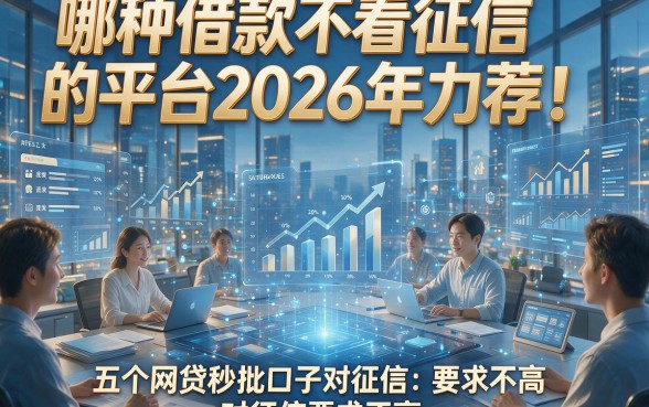 哪种借款不看征信的平台2026年力荐！五个网贷秒批口子对征信要求不高细解