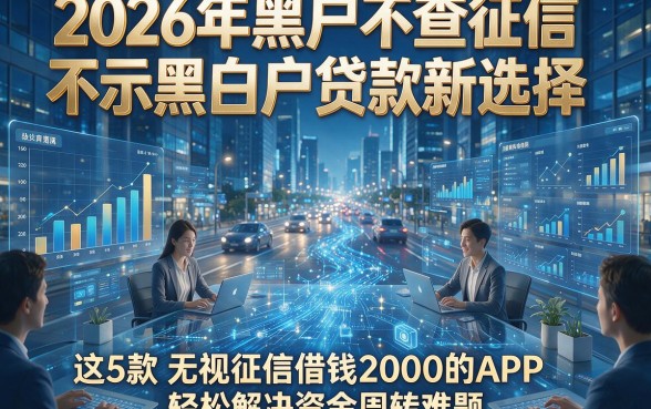 2026年黑户不查征信不示黑白户贷款新选择，这5款无视征信借钱2000的APP轻松解决资金周转难题