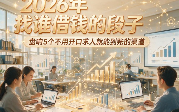 2026年找谁借钱的段子，盘点5个不用开口求人就能到账的渠道