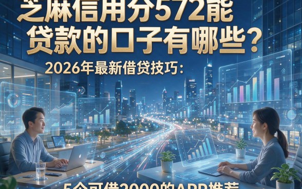 芝麻信用分572能贷款的口子有哪些？2026年最新借贷技巧：5个可借2000的APP推荐