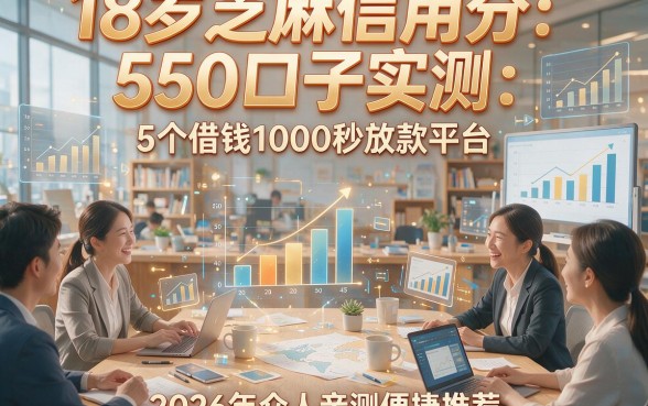 18岁芝麻信用分550口子实测：5个借钱1000秒放款平台，2026年众人亲测便捷推荐