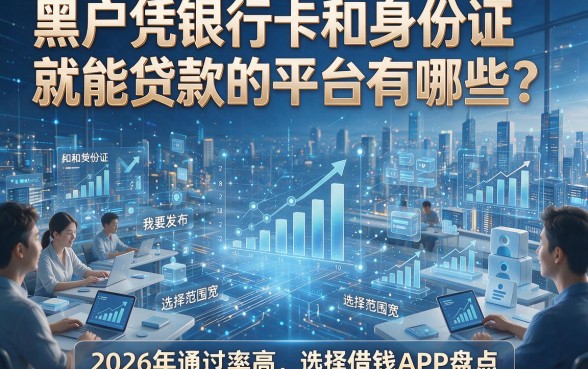 黑户凭银行卡和身份证就能贷款的平台有哪些？2026年通过率高、选择范围宽的借钱APP盘点