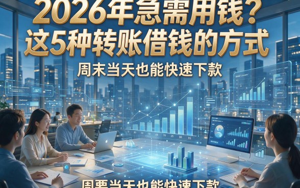 2026年急需用钱？这5种转账借钱的方式，周末当天也能快速下款！