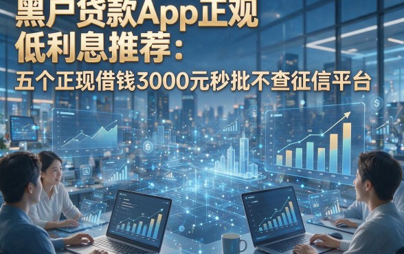 黑户贷款App正规低利息推荐：五个正规借钱3000元秒批不查征信平台