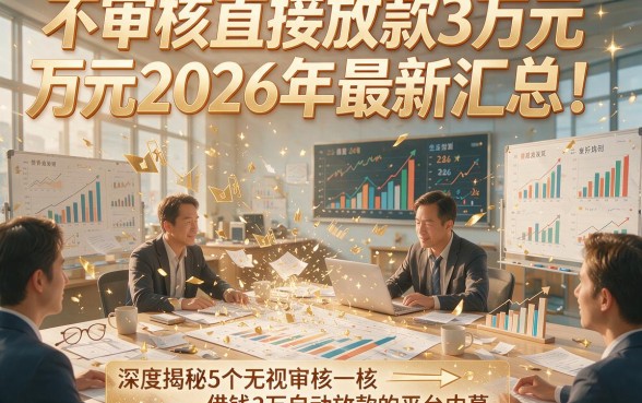 不审核直接放款3万元2026年最新汇总！深度揭秘5个无视审核借钱3万自动放款的平台内幕
